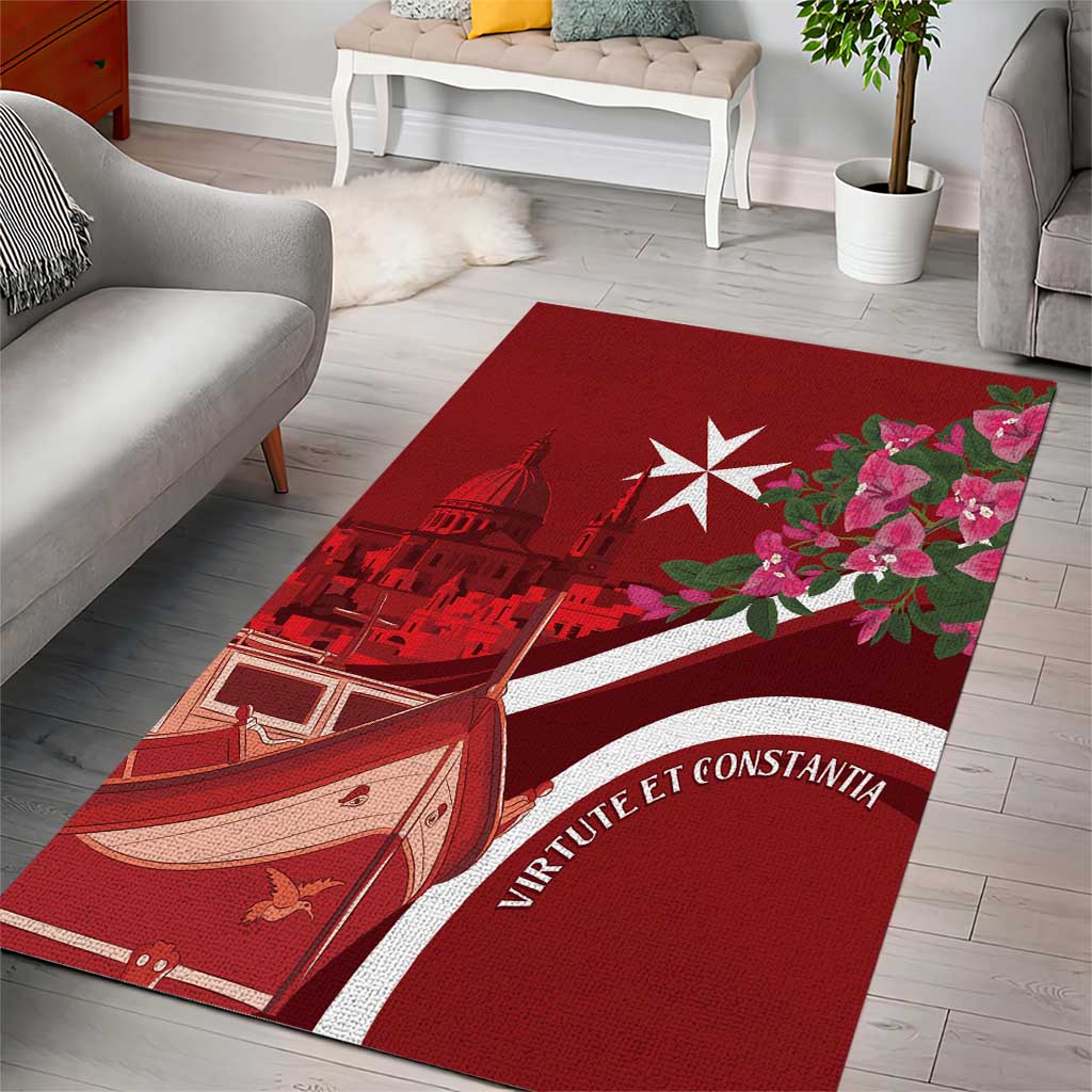 Inħobbok Malta Area Rug Bougainville and Luzzu