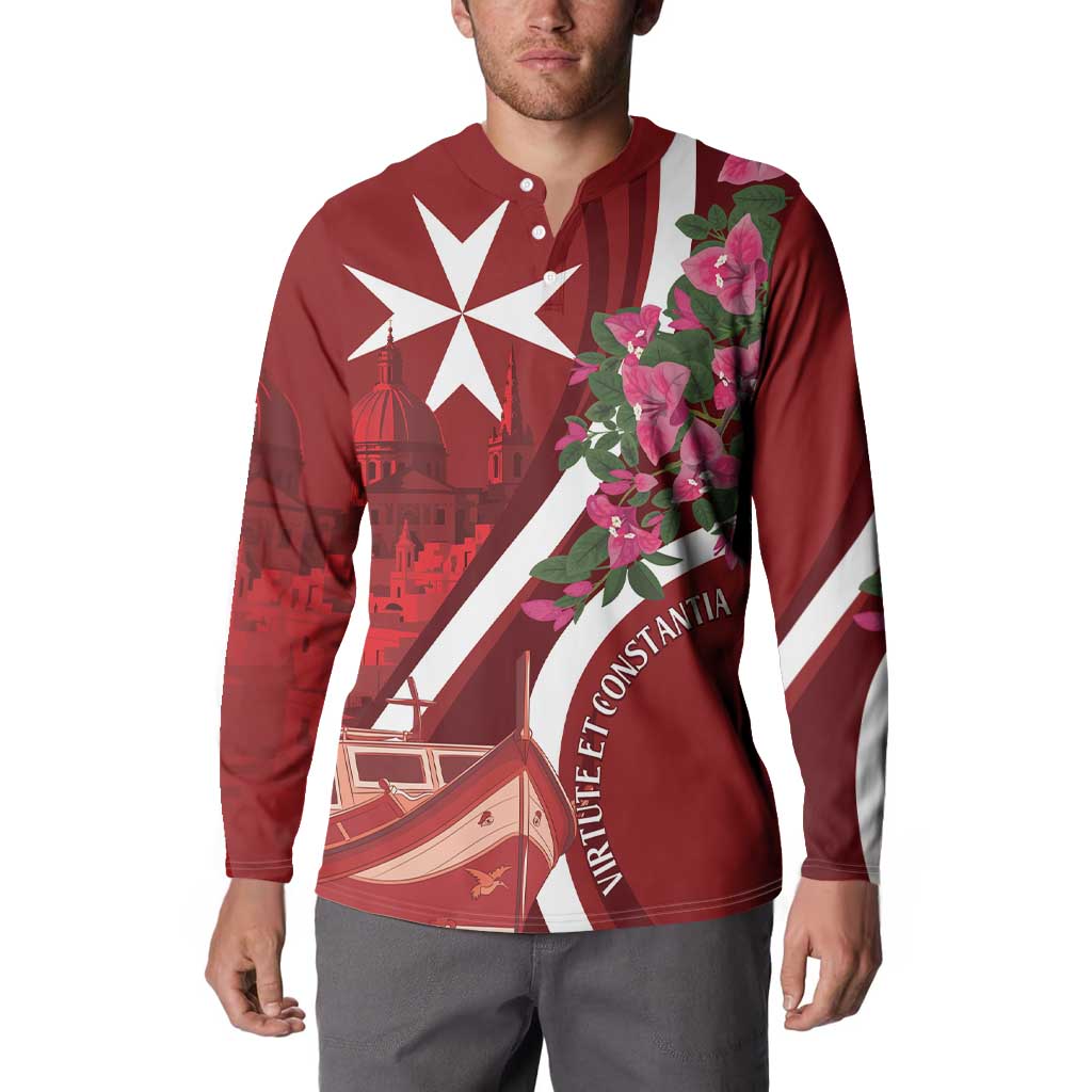 Inħobbok Malta Button Sweatshirt Bougainville and Luzzu