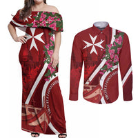 Inħobbok Malta Couples Matching Off Shoulder Maxi Dress and Long Sleeve Button Shirt Bougainville and Luzzu