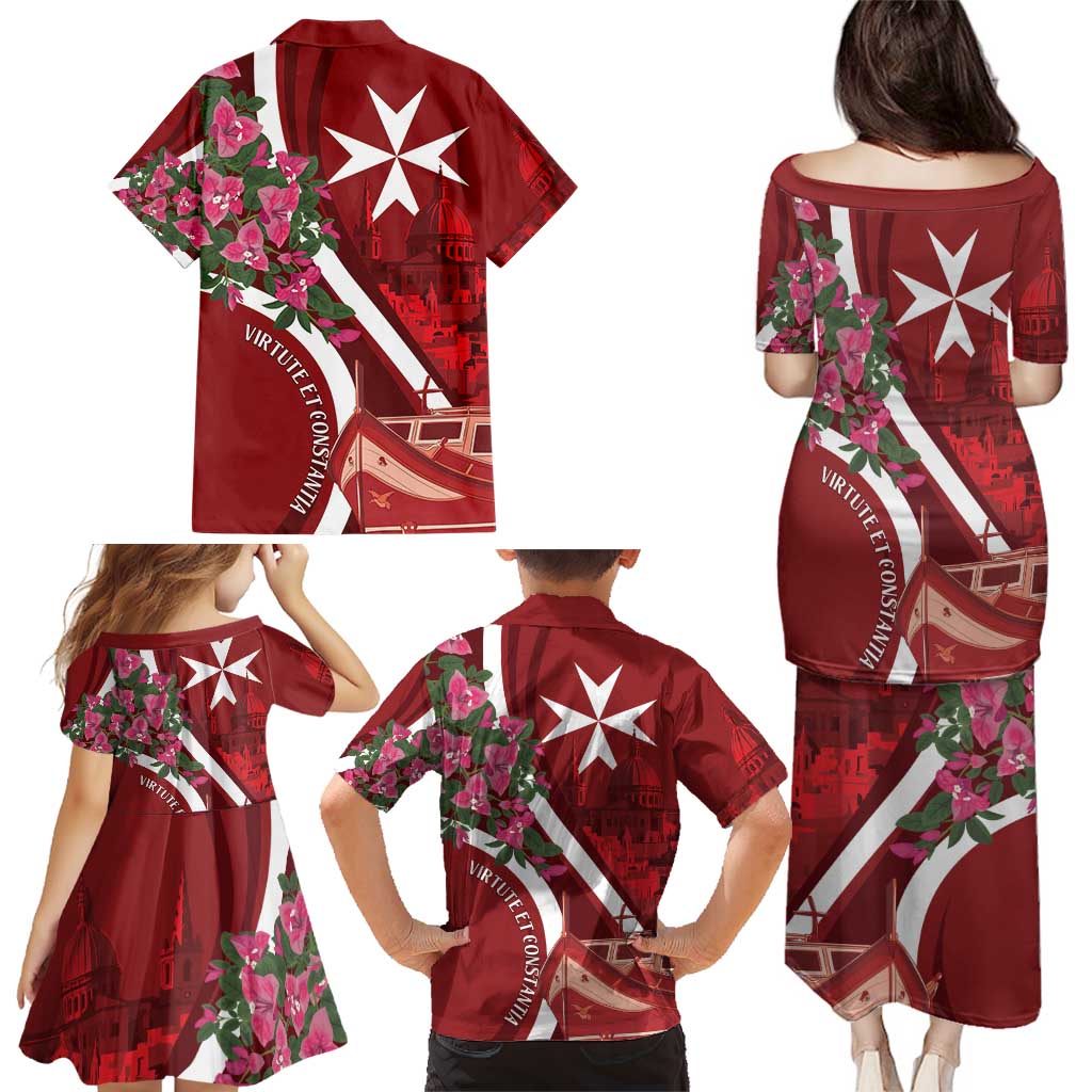 Inħobbok Malta Family Matching Puletasi and Hawaiian Shirt Bougainville and Luzzu
