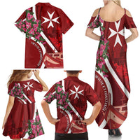 Inħobbok Malta Family Matching Summer Maxi Dress and Hawaiian Shirt Bougainville and Luzzu