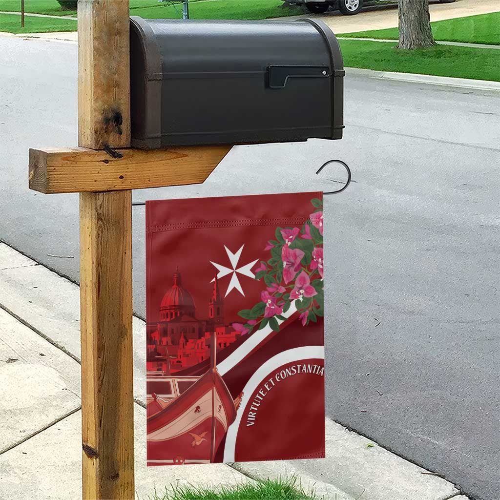 Inħobbok Malta Garden Flag Bougainville and Luzzu