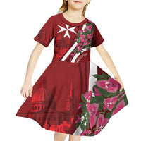 Inħobbok Malta Kid Short Sleeve Dress Bougainville and Luzzu