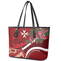 Inħobbok Malta Leather Tote Bag Bougainville and Luzzu