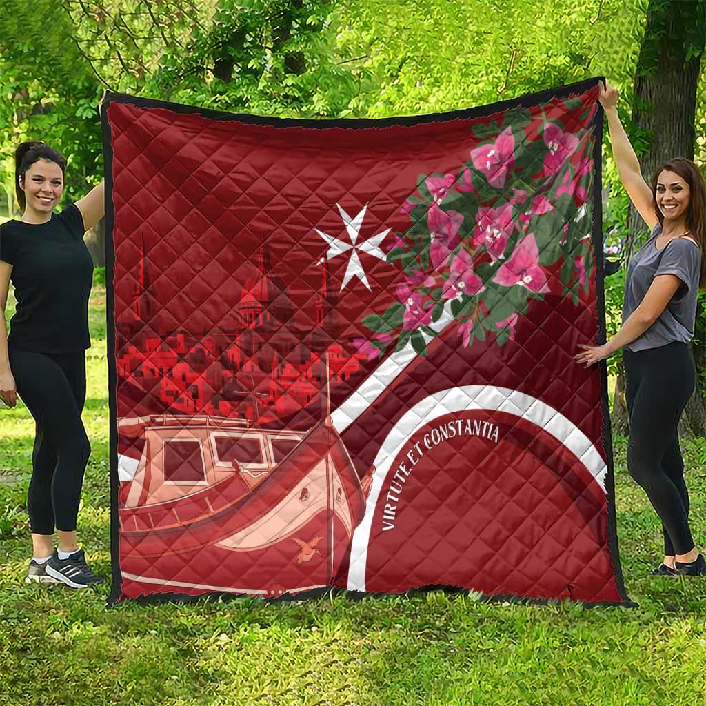 Inħobbok Malta Quilt Bougainville and Luzzu