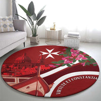 Inħobbok Malta Round Carpet Bougainville and Luzzu