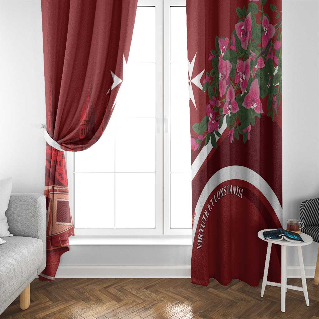 Inħobbok Malta Window Curtain Bougainville and Luzzu