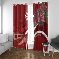 Inħobbok Malta Window Curtain Bougainville and Luzzu