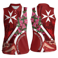 Inħobbok Malta Women Sleeveless Polo Shirt Bougainville and Luzzu