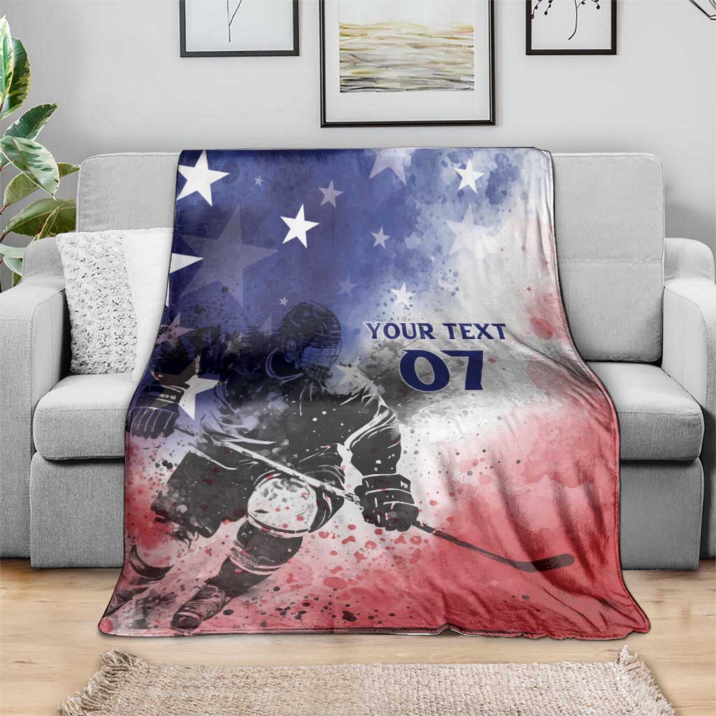 USA Ice Hockey Custom Blanket Splash Art Abstract Style