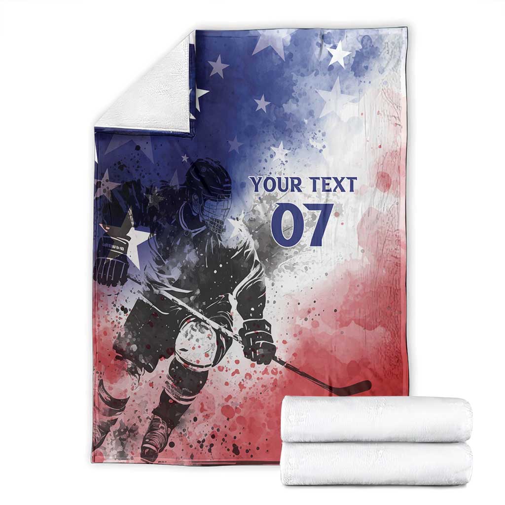 USA Ice Hockey Custom Blanket Splash Art Abstract Style