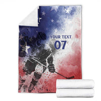 USA Ice Hockey Custom Blanket Splash Art Abstract Style