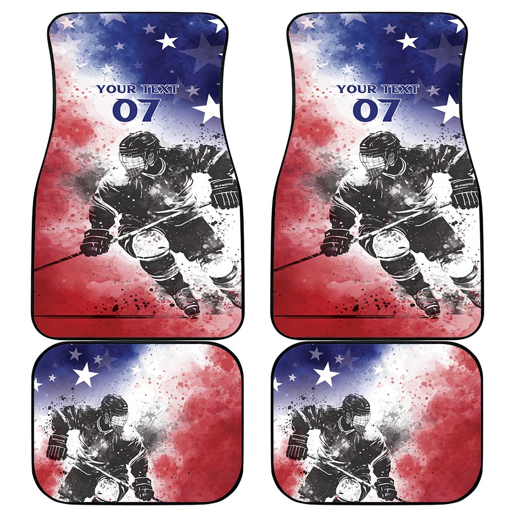USA Ice Hockey Custom Car Mats Splash Art Abstract Style