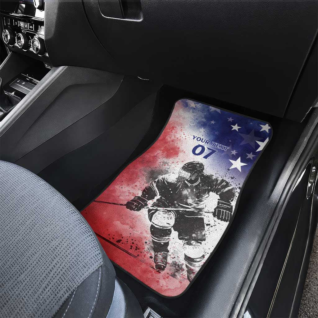 USA Ice Hockey Custom Car Mats Splash Art Abstract Style
