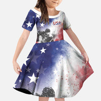 USA Ice Hockey Custom Family Matching Long Sleeve Bodycon Dress and Hawaiian Shirt Splash Art Abstract Style