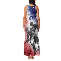 USA Ice Hockey Custom Family Matching Tank Maxi Dress and Hawaiian Shirt Splash Art Abstract Style