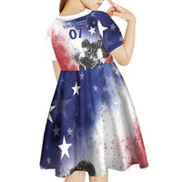 USA Ice Hockey Custom Kid Short Sleeve Dress Splash Art Abstract Style