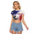 USA Ice Hockey Custom Raglan Cropped T Shirt Splash Art Abstract Style