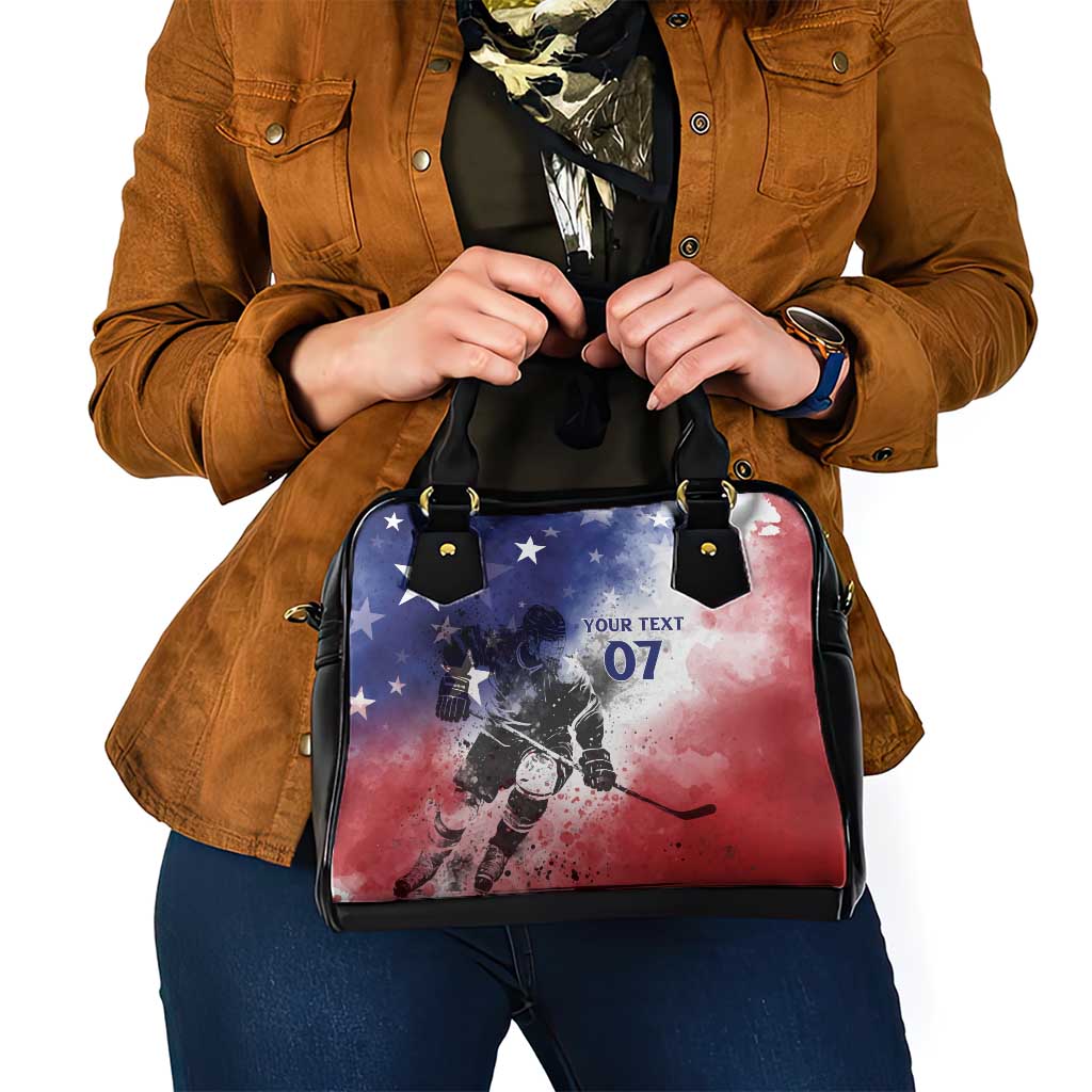 USA Ice Hockey Custom Shoulder Handbag Splash Art Abstract Style