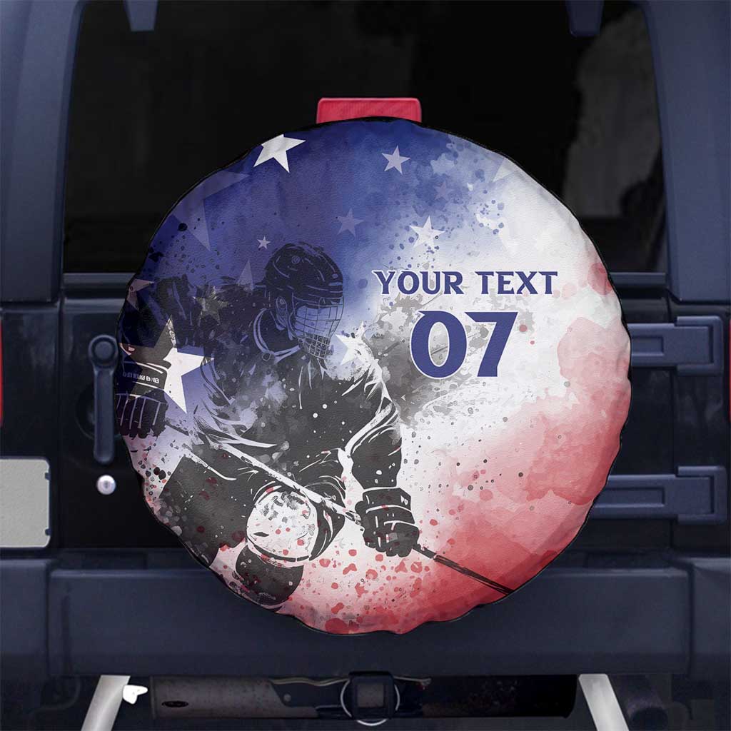 USA Ice Hockey Custom Spare Tire Cover Splash Art Abstract Style