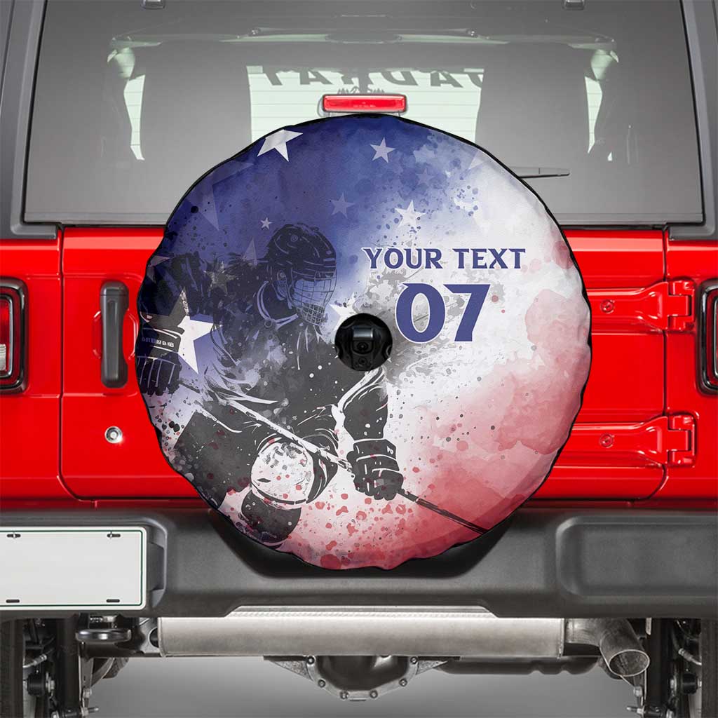 USA Ice Hockey Custom Spare Tire Cover Splash Art Abstract Style