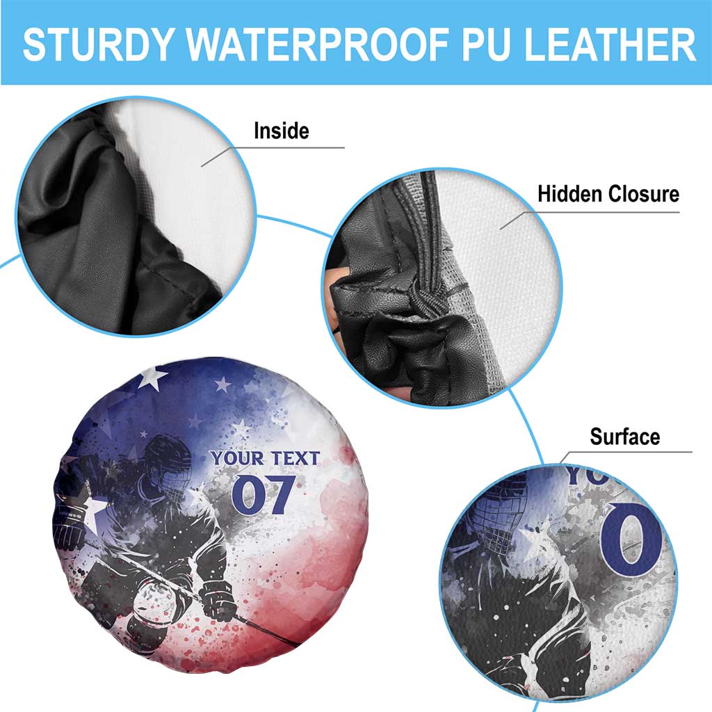 USA Ice Hockey Custom Spare Tire Cover Splash Art Abstract Style