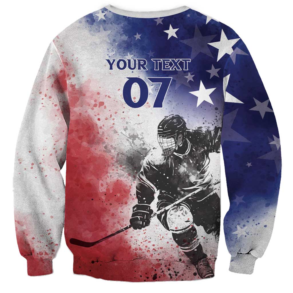 USA Ice Hockey Custom Sweatshirt Splash Art Abstract Style
