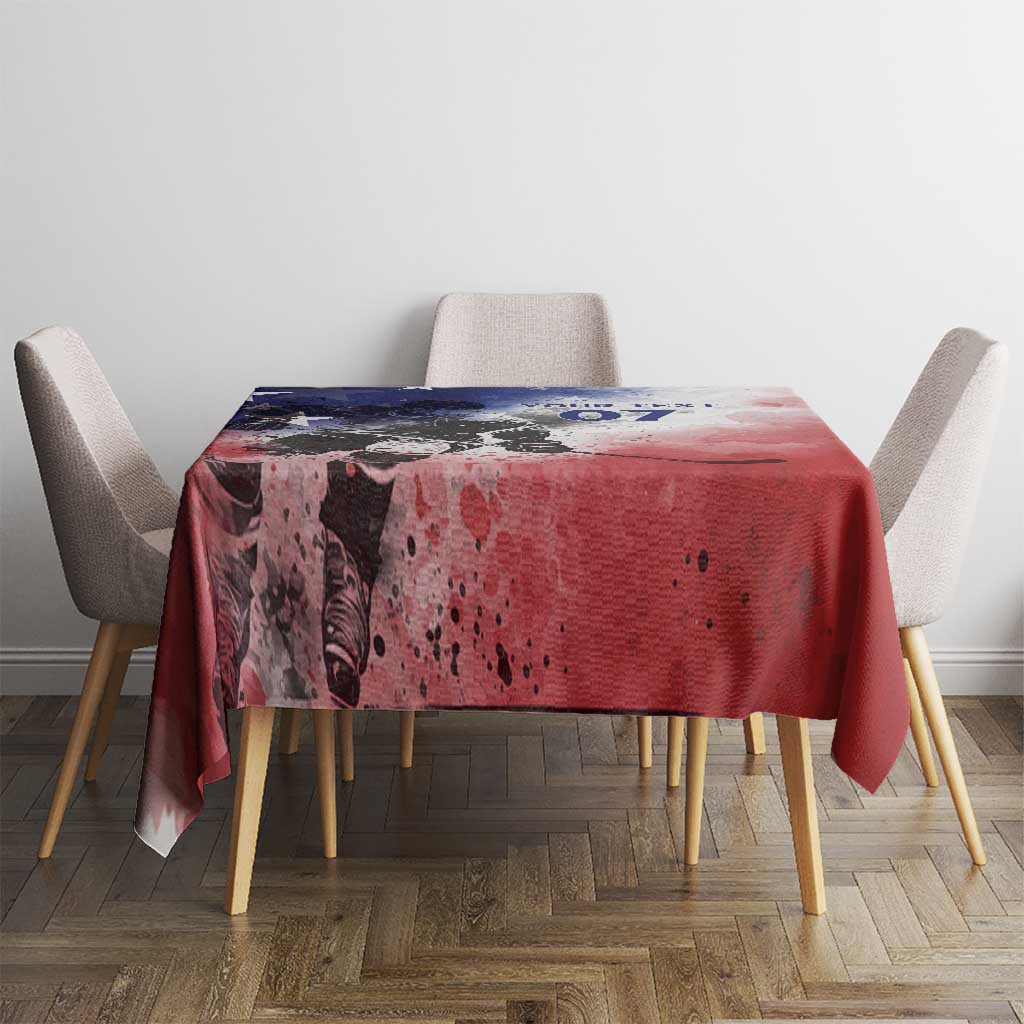 USA Ice Hockey Custom Tablecloth Splash Art Abstract Style