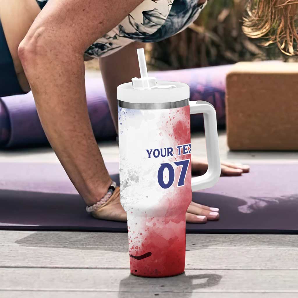 USA Ice Hockey Custom Tumbler With Handle Splash Art Abstract Style