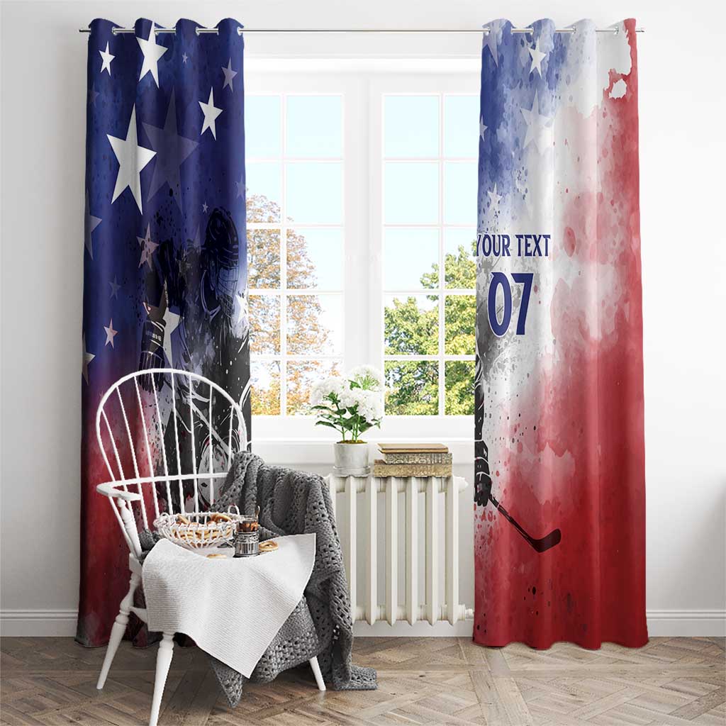 USA Ice Hockey Custom Window Curtain Splash Art Abstract Style