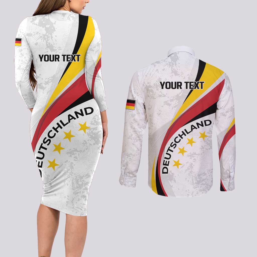 Germany Personalized Couples Matching Long Sleeve Bodycon Dress and Long Sleeve Button Shirt 2025 Nationalelf - GO Deutschland