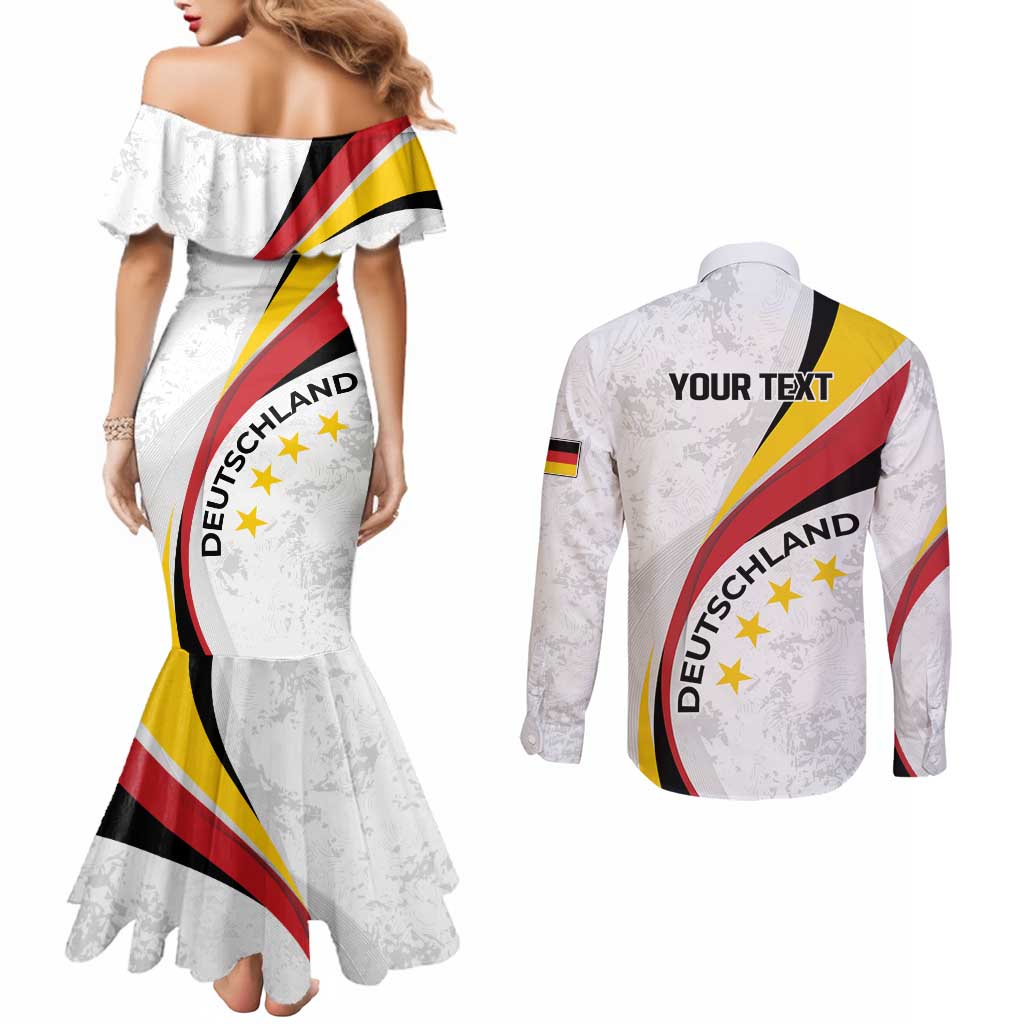Germany Personalized Couples Matching Mermaid Dress and Long Sleeve Button Shirt 2025 Nationalelf - GO Deutschland