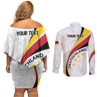 Germany Personalized Couples Matching Off Shoulder Short Dress and Long Sleeve Button Shirt 2025 Nationalelf - GO Deutschland
