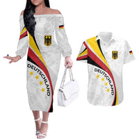 Germany Personalized Couples Matching Off The Shoulder Long Sleeve Dress and Hawaiian Shirt 2025 Nationalelf - GO Deutschland