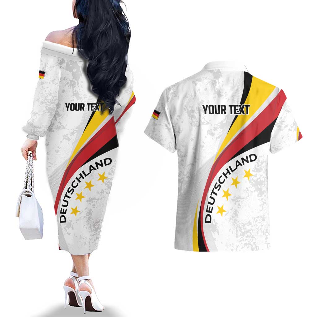 Germany Personalized Couples Matching Off The Shoulder Long Sleeve Dress and Hawaiian Shirt 2025 Nationalelf - GO Deutschland