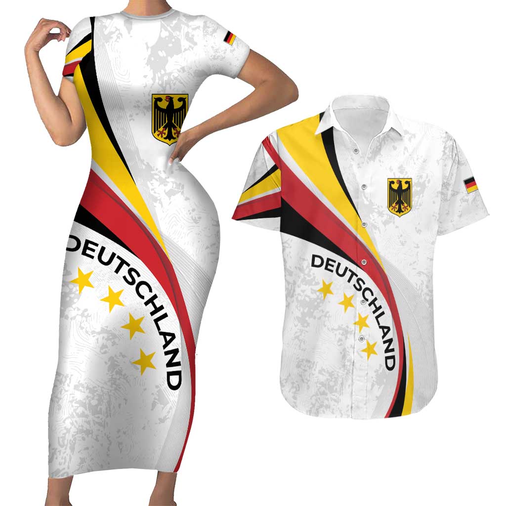 Germany Personalized Couples Matching Short Sleeve Bodycon Dress and Hawaiian Shirt 2025 Nationalelf - GO Deutschland