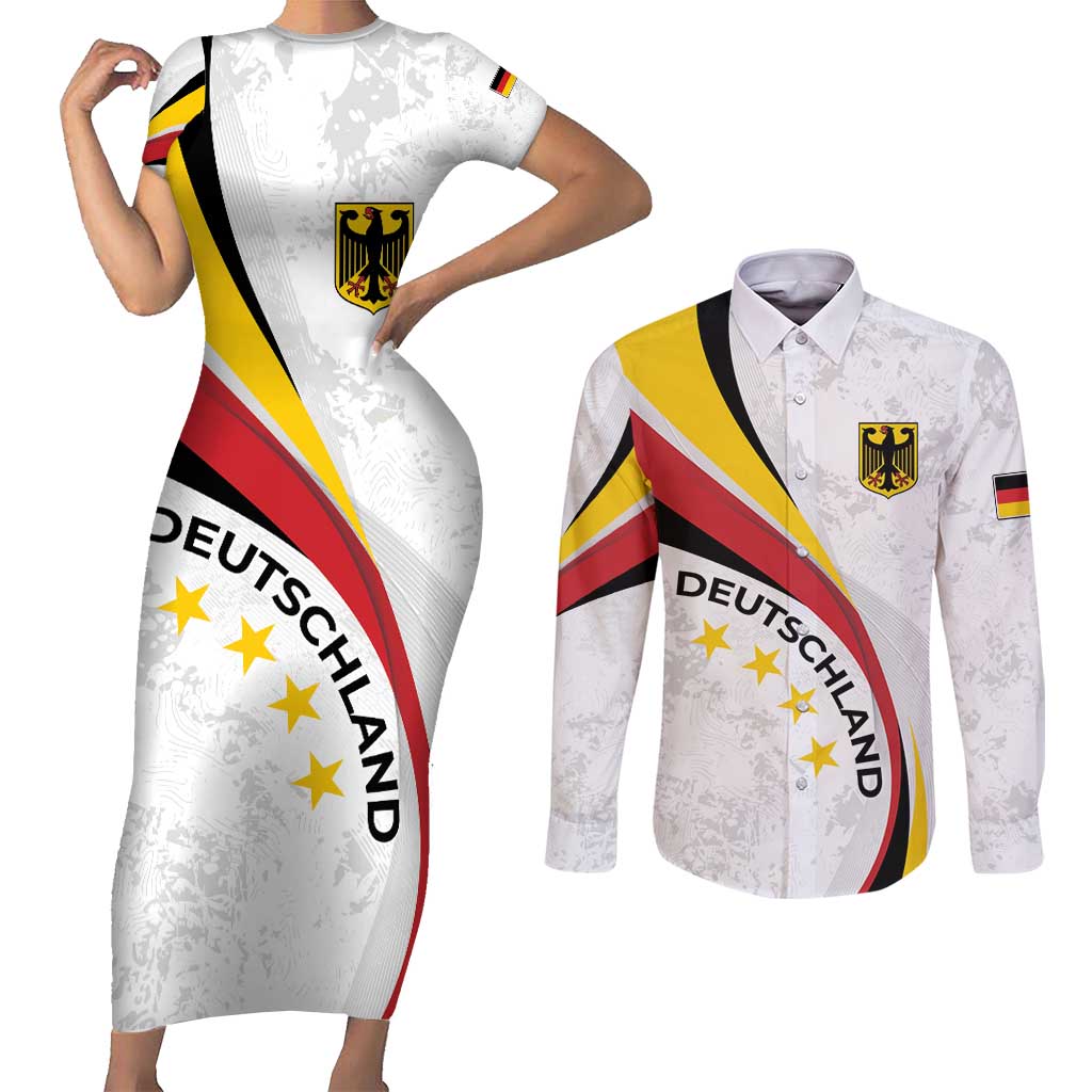 Germany Personalized Couples Matching Short Sleeve Bodycon Dress and Long Sleeve Button Shirt 2025 Nationalelf - GO Deutschland