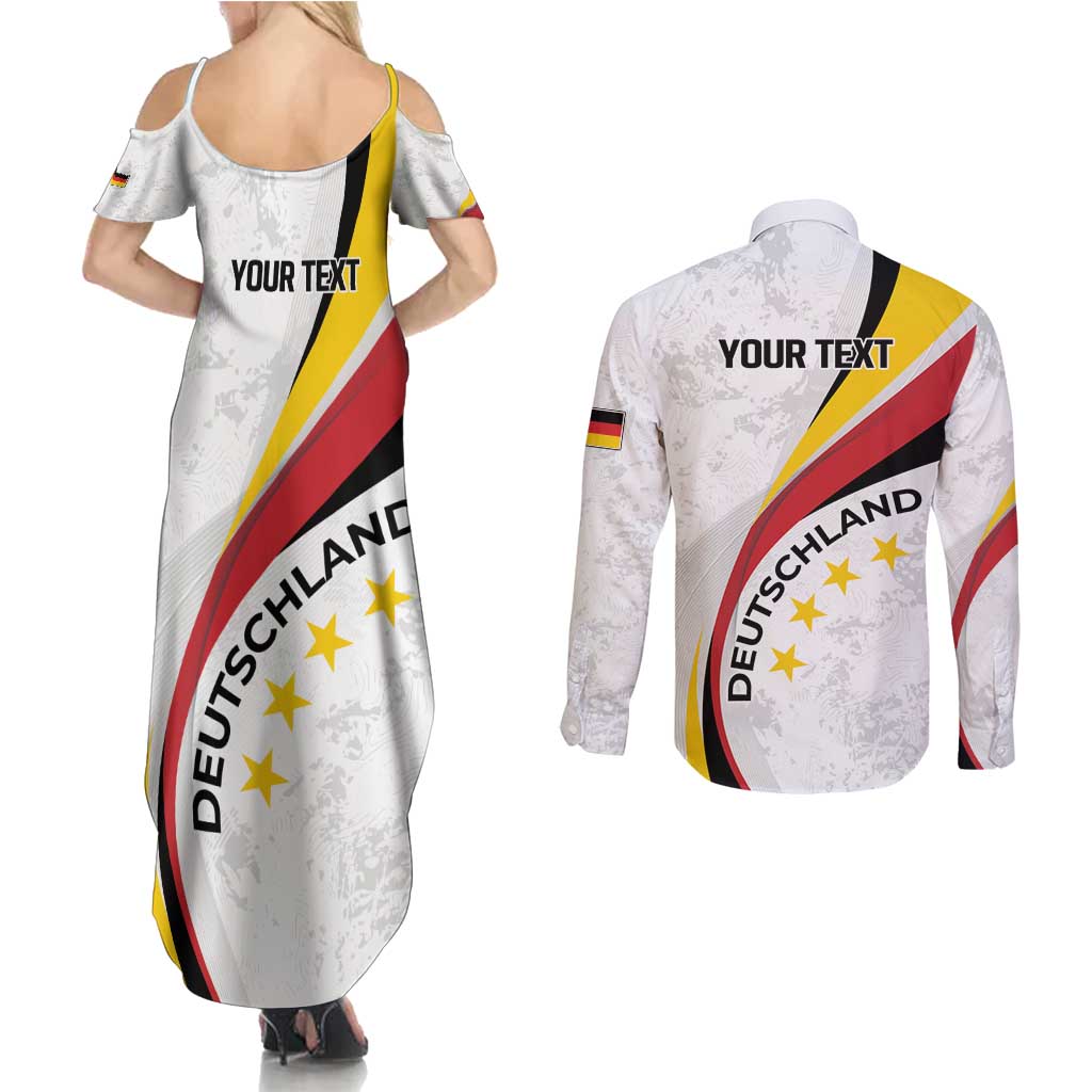 Germany Personalized Couples Matching Summer Maxi Dress and Long Sleeve Button Shirt 2025 Nationalelf - GO Deutschland