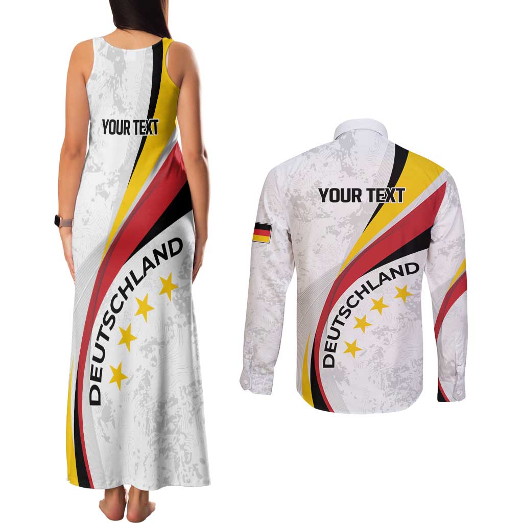 Germany Personalized Couples Matching Tank Maxi Dress and Long Sleeve Button Shirt 2025 Nationalelf - GO Deutschland