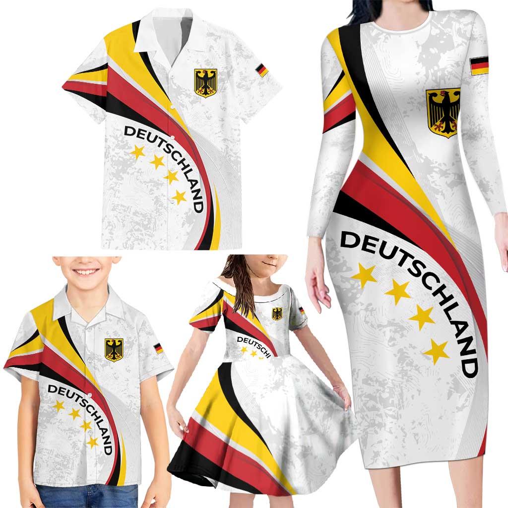 Germany Personalized Family Matching Long Sleeve Bodycon Dress and Hawaiian Shirt 2025 Nationalelf - GO Deutschland