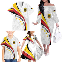 Germany Personalized Family Matching Off The Shoulder Long Sleeve Dress and Hawaiian Shirt 2025 Nationalelf - GO Deutschland