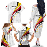 Germany Personalized Family Matching Off The Shoulder Long Sleeve Dress and Hawaiian Shirt 2025 Nationalelf - GO Deutschland