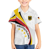 Germany Personalized Family Matching Off The Shoulder Long Sleeve Dress and Hawaiian Shirt 2025 Nationalelf - GO Deutschland