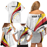 Germany Personalized Family Matching Off Shoulder Short Dress and Hawaiian Shirt 2025 Nationalelf - GO Deutschland