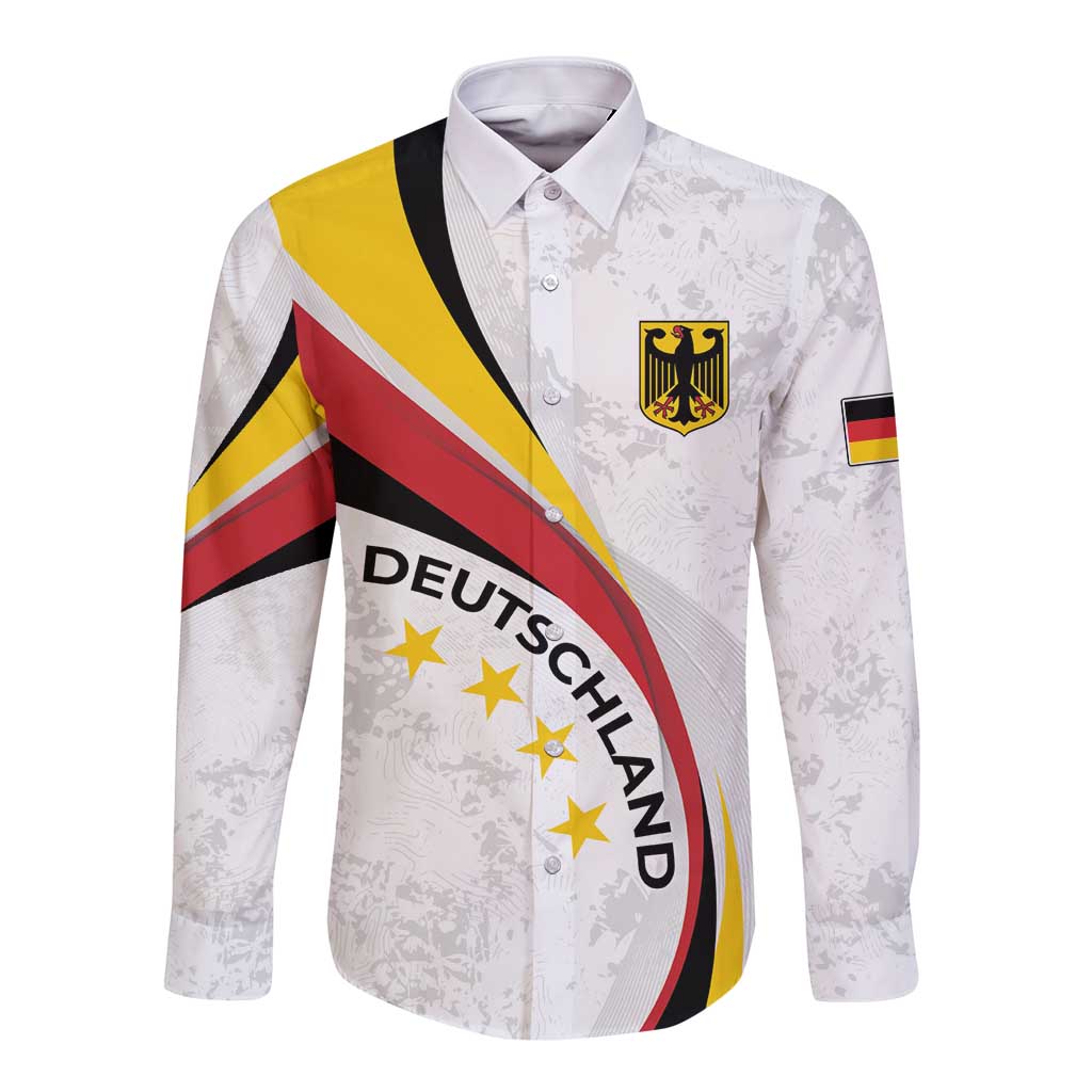Germany Personalized Long Sleeve Button Shirt 2025 Nationalelf - GO Deutschland