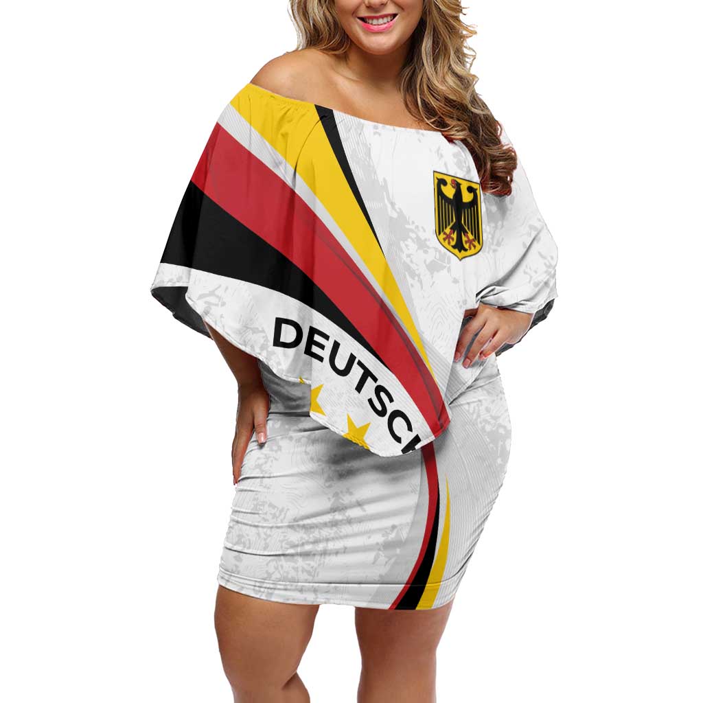 Germany Personalized Off Shoulder Short Dress 2025 Nationalelf - GO Deutschland