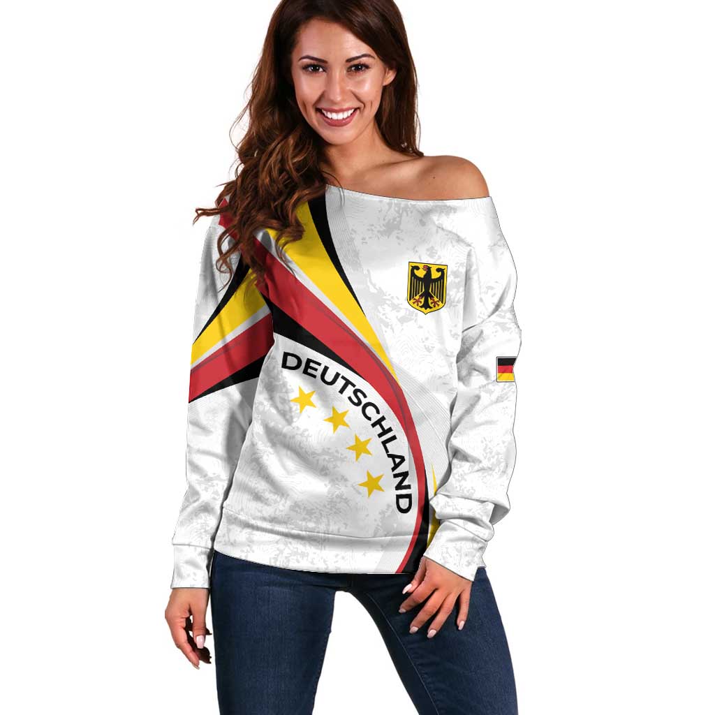 Germany Personalized Off Shoulder Sweater 2025 Nationalelf - GO Deutschland