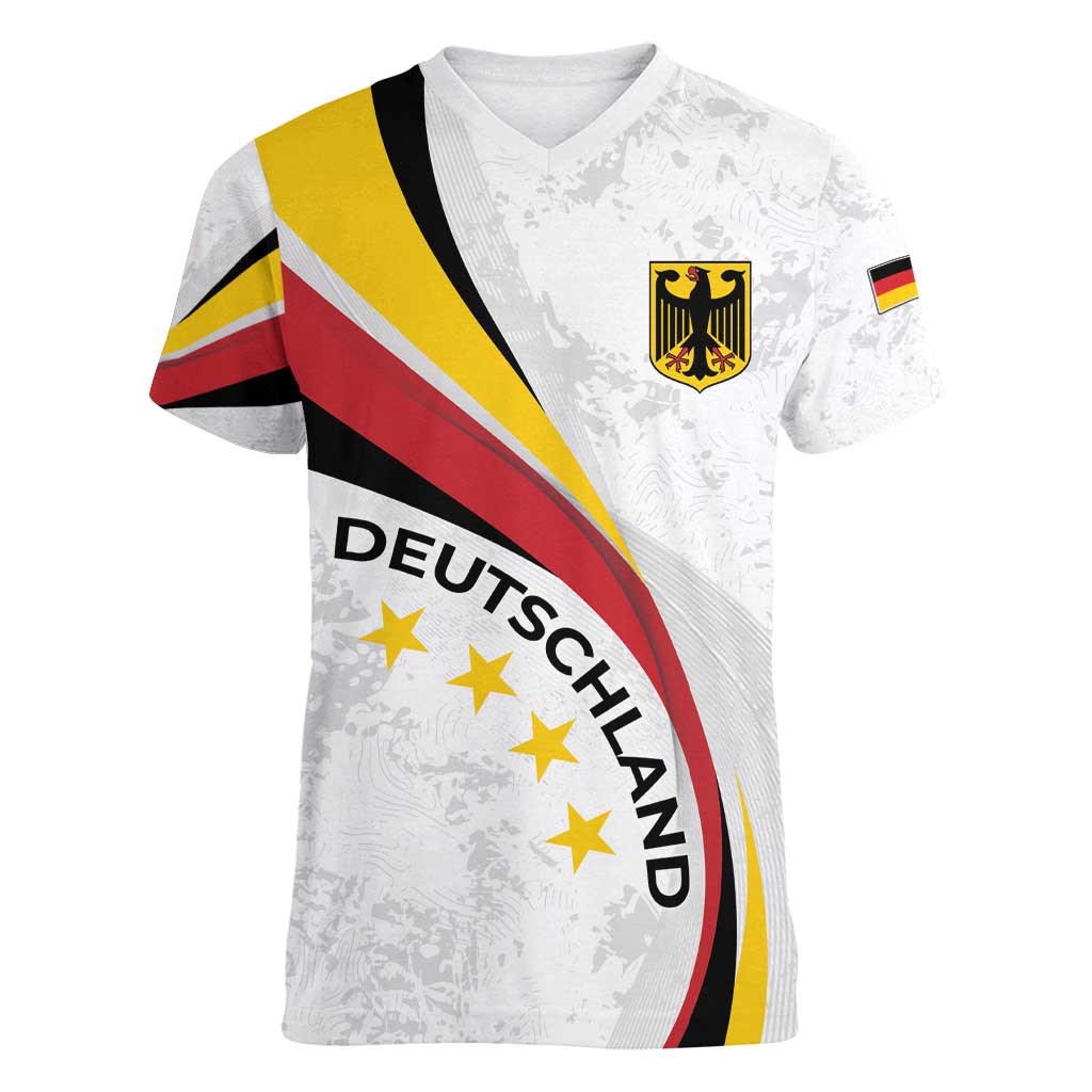 Germany Personalized Women V-Neck T-Shirt 2025 Nationalelf - GO Deutschland