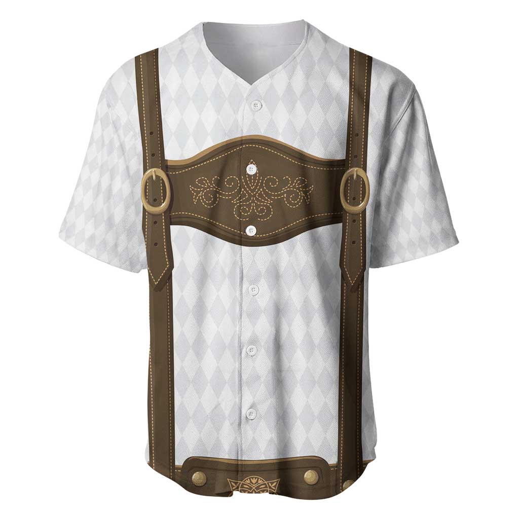 Germany Trachten Lederhose Inspired Baseball Jersey Washed Brown