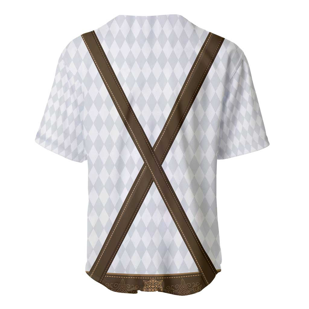 Germany Trachten Lederhose Inspired Baseball Jersey Washed Brown